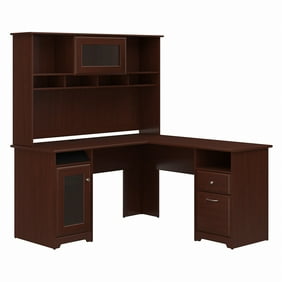 Bush Cabot L Shaped Computer Desk With Hutch In Espresso Oak Walmart Com Walmart Com