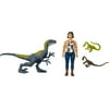 Jurassic World Camp Cretaceous Sammy, Velociraptor and 2 Compys Human and Dino Pack with 2 Action Figures and 2 Smaller Dinosaur Toys, Gift Set and Collectible