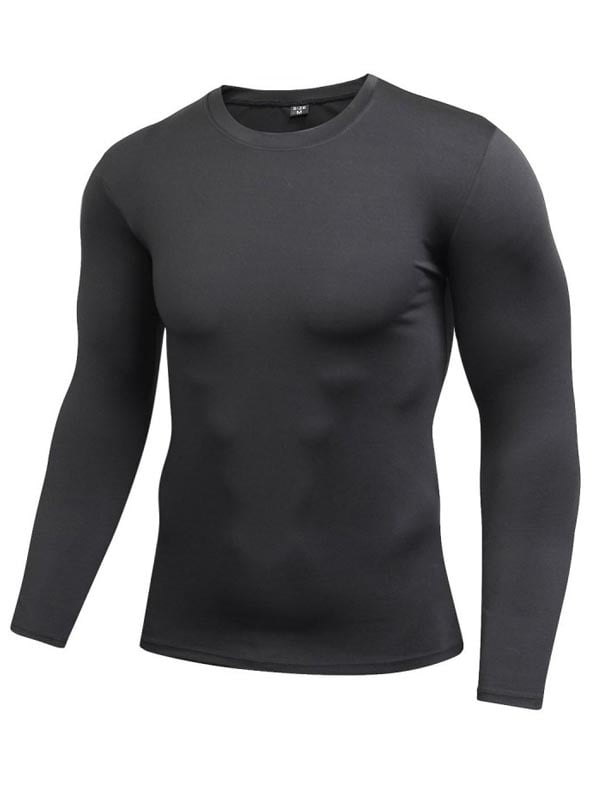 Mens Compression Comfy Base Layer Top Long Sleeve Thermal Gym Comfy Shirt Tops 