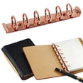 thumbnail image 2 of XIANXIAN A6 Notebook 6-Ring Binder Mechanism Holes 0.59inch Metal Loose Leaf Binders Spines Combs for Binder Planner Folder Planner Accessories Rose Gold, 2 of 9