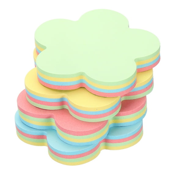 Uxcell 2.7" x 2.7" Flower Shape Sticky Notes, Cute Self-Stick Memo Pads 100 Sheets/Pad, 4 Colors, 3 Pads