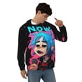 thumbnail image 4 of Gorillaz Men's Hoodie With Color Drawstrings Sweatshirt Hooded Pullover Print Winter Coat Jacket Large, 4 of 9