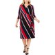thumbnail image 1 of INC Vestido cruzado a rayas para mujer, negro, 1X, 1 of 1