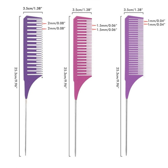 3Pcs Highlighting Combs Rat Tail Combs Salon Hairdressing Combs for Women and Men