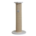 thumbnail image 1 of Cats Scratch Post with Interactive Ball Toy Vertical Scratcher Cat Climbing Pole White Beige 63x30cm, 1 of 9