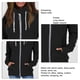 thumbnail image 3 of Sudadera con cremallera y cordón para mujer Chaqueta con cuello levantado y manga larga Ropa de abrigo con bolsillo para el trabajo Negro L, 3 of 4