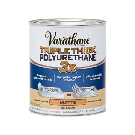 1 Pc, Varathane Transparent Matte Clear Water-Based Acrylic Triple Thick Polyurethane 1 Qt