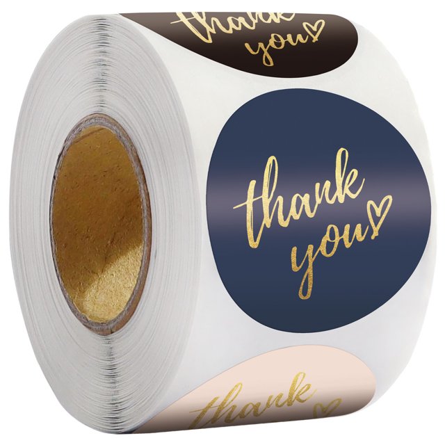 Etiqueta adhesiva JAMW gracias amor gracias 1,5 pulgadas (38mm) Sencillez