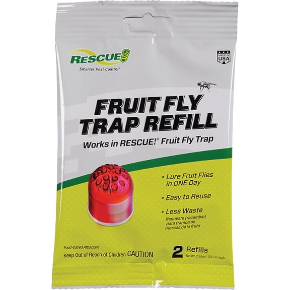 RESCUE! Fruit Fly Trap Attractant Refill - 30 Day Supply - 10 Pack