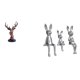 thumbnail image 1 of Figura decorativa de cabeza de ciervo y conejo, estatua artesanal de animal, decoración del hogar, escultura de resina para mesita de noche, escritori, 1 of 8