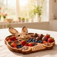 thumbnail image 5 of Easter Bunny Wooden Charcuterie Board, Natural Solid Wood with Compartments for Cheese, Meats, Fruit, Farm Themed Party (Cooked Food Platter - Bunny), 5 of 6