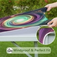 thumbnail image 6 of Colorful Tie Dye Cosmic Spiral Pattern Square Fitted Tablecloth with Elastic Edge,Square Table Cover,Washable Elastic Table Cover for Home Kitchen Party Decor 36"x36", 6 of 6