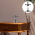 thumbnail image 4 of Crucifijo de pie, pequeño crucifijo de metal, figura de estatua de cruz de Cristo con base, 4 of 5