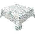 thumbnail image 1 of Grey Teal Leaf Tablecloth Square 54x54 Inch Rustic Spring Summer Watercolor Leaves Table Cloth Waterproof Fabric Farmhouse Decorations for Home Kitchen Dining, 1 of 6