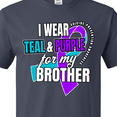 thumbnail image 4 of Inktastic Suicide Prevention I Wear Teal and Purple for My Brother T-Shirt, 4 of 5