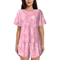 thumbnail image 1 of Fotbe Breast Cancer Awareness Conjunto de Pijama Estampado para Mujer, 2 Piezas, Ropa de Dormir con Camiseta de Manga Corta y Shorts Suaves-4X-Large, 1 of 6