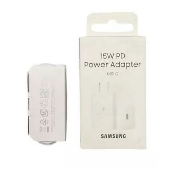 BRAND NEW Genuine OEM Samsung 15W Wall Adapter with Charging Cable Type C White (1 Pack)