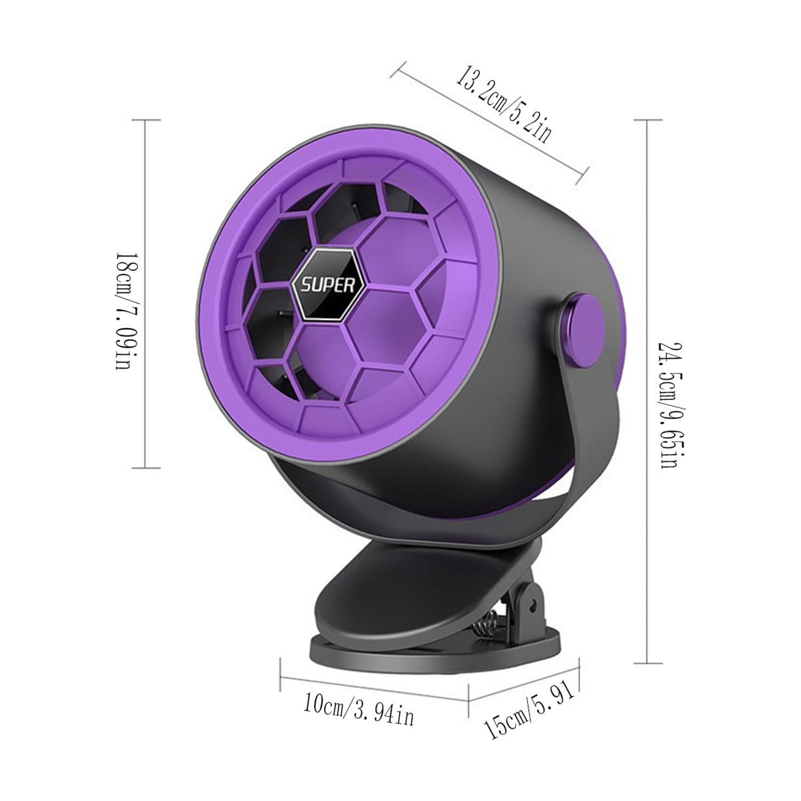 Portable Clip on Fan, 5-Powerful Rechargeable USB Fan with LED Display, Strong Airflow Desk Fan for Outdoor Travel Camping Treadmill Car