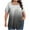 Black, variant on Plus Size Women's Top Oversizes-Short Sleeve Crew Neck Tee Blouse with Gathered Detail at Bust and Arc-Shaped Hemline