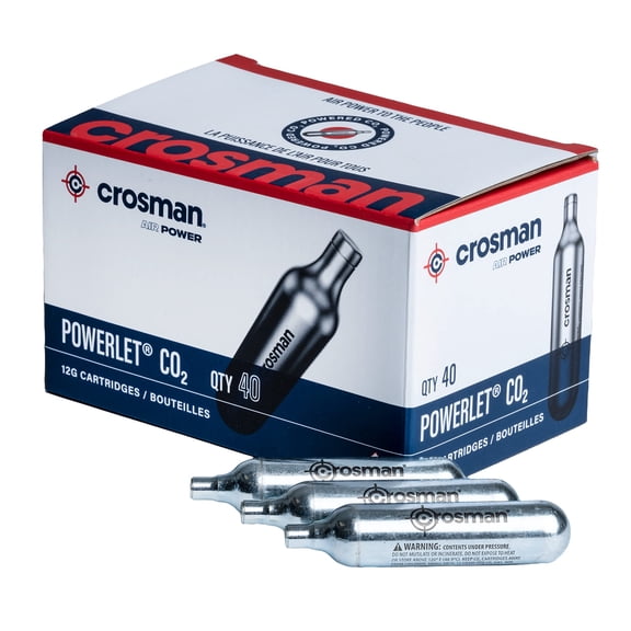 Crosman 40-Count 12-Gram CO2 Cartridges For Air Rifles And Air Pistols 23140-N, Packaging May Vary