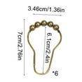 thumbnail image 2 of Shower Curtain Hooks Rings for Bathroom - 6 Pcs Stainless Steel, 2 of 5