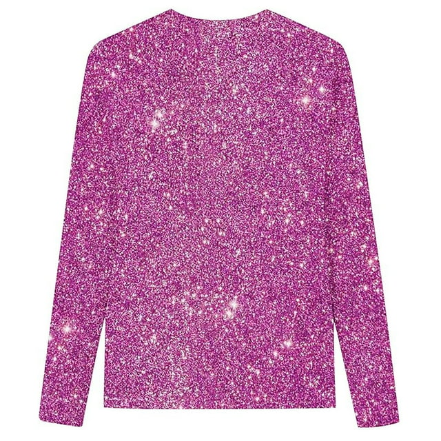 Chandail à Manches Longues à Paillettes Imprimées pour Filles, Polyester/Spandex, 2-9 Ans, Tailles 3a-9a