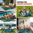 thumbnail image 4 of Tropical Plants Outdoor Rug for Patio/Deck/Porch, Non-Slip Large Area Rug 5 x 7 Ft, Summer Watercolor Teal Green Palm Leaves Indoor Outdoor Rugs Washable Area Rugs, Camping Rug Carpet Runner, 4 of 8