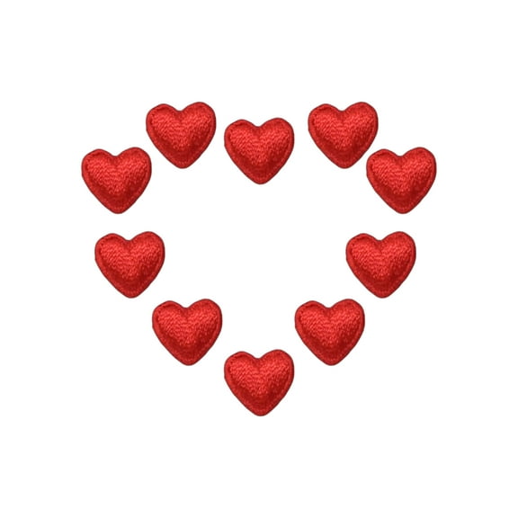 (Package of 10 Pieces) Small/Mini - 1/2" - Valentine Red Heart - Iron on Applique/Embroidered Patch