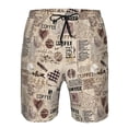 thumbnail image 4 of Naloa Abstract Coffee Men's Beach Shorts, Surfing shorts, Swim trunks, Quick Dry Swim Trunks for Surfing Beach Fun - Large, 4 of 9