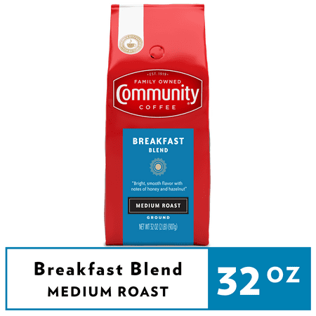 Community Coffee Breakfast Blend Medium Roast Ground Coffee, 32 Oz, Bag