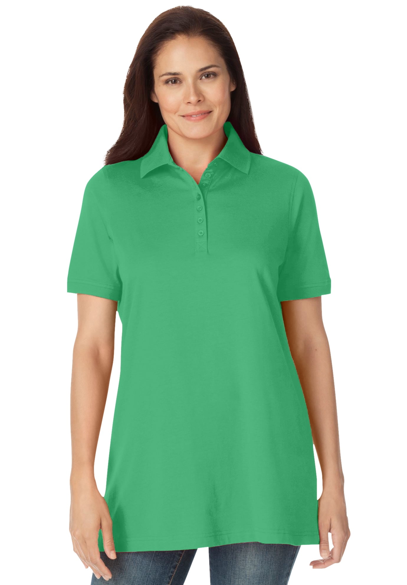 women's plus size navy blue polo shirts