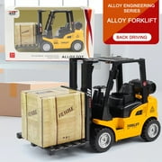 Lekihaqq 3 Packs Heavy Duty Alloy Forklift Toy Construction Vehicle with Realistic Lift & Lower Function, Durable Die-Cast Engineering Truck for Play