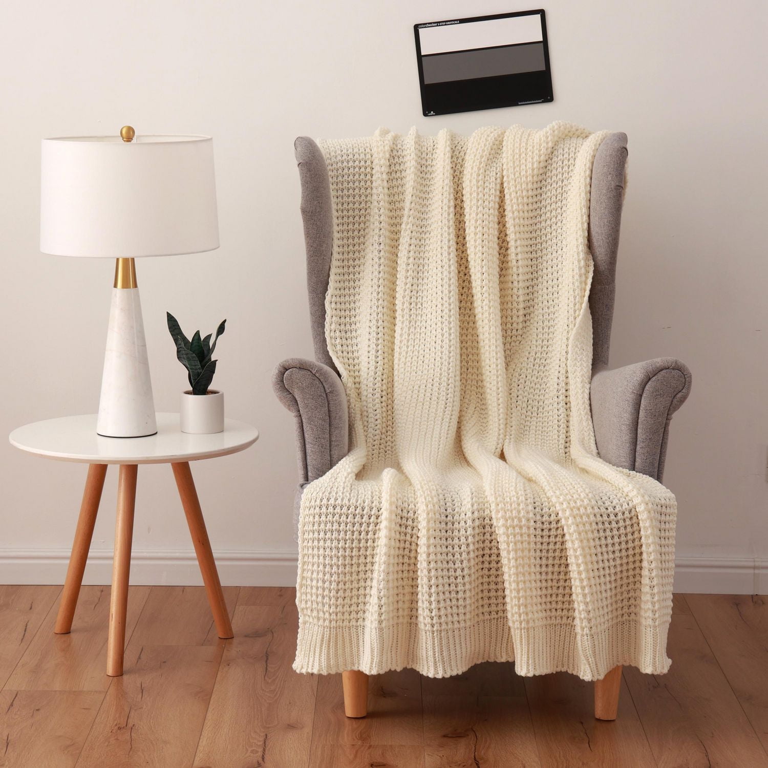 CABLE KNIT THROW, Size 50 in. x 60 in.