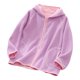thumbnail image 1 of Gibobby Chamarra de forro polar para niños y niñasNiños pequeños niñas manga larga Otoño Invierno sólido polar con cremallera abrigo con capucha chaqueta(Morado, 6-7 Años), 1 of 4