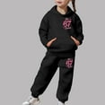 thumbnail image 6 of XAOFW Kids 6 7 Outfits Girls Fashion Long Sleeve Hoodie Jogger Cute Number Printed Pullover Tracksuit Comfort Fashionable Casual Daily Wear Sets, 6 of 8