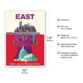 thumbnail image 2 of East By Train - Liberty Bell Philadelphia Washington New York - Vintage Railroad Travel Poster by David Klein c.1960s - Master Art Print 10in x 14in, 2 of 4