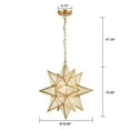 thumbnail image 2 of Seeded Glass Moravian Star Light Brass Pendant Chandelier Lighting 19 Inches, 2 of 10