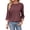 Burgundy, variant on 3/4 Sleeve Tops for Women Crew Neck Ribbed Cuff Tops Lightweight Summer Casual Dressy Shirts
