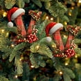 thumbnail image 3 of Summercome Christmas Ornaments Letter, Alphabet Ornaments with Xmas Hat for Christmas Tree Hanging Ornament, Funny Ornaments, Large Letters Christmas Ornaments 2025 (V), 3 of 5