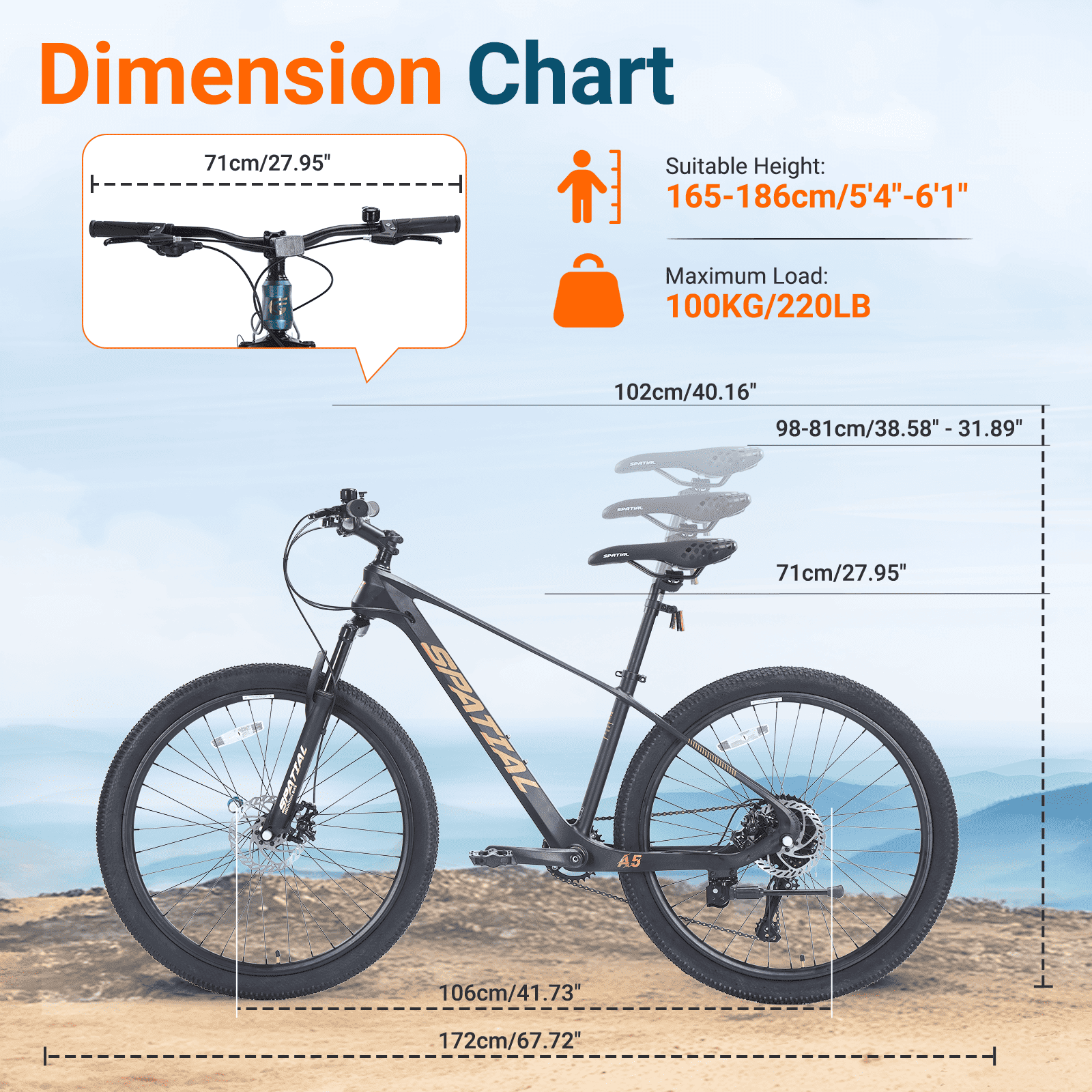 SPATIAL Adult Mountain Bike, 27.5" Wheel Bike for Man Women, 8 Speeds Gear,Magensium Frame Mountain Bicycle