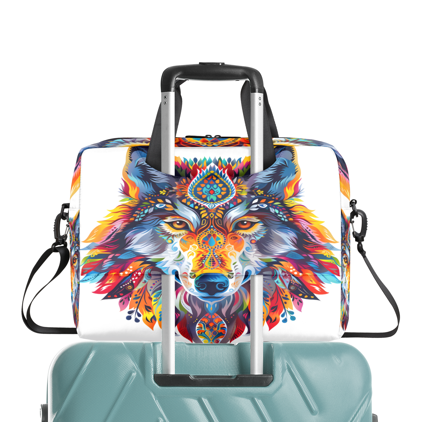 Herdesigns Wolf Laptop Bag for Women Men, Computer Case Briefcase Messenger Bags, 15-15.6 inch Laptop Sleeve Shoulder Bag