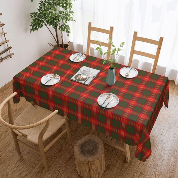 Rectangle Table Cloth, Clan Burns Tartan Resistant Washable Tablecloth Decorative Table Cover for Dining, Indoor and Outdoor