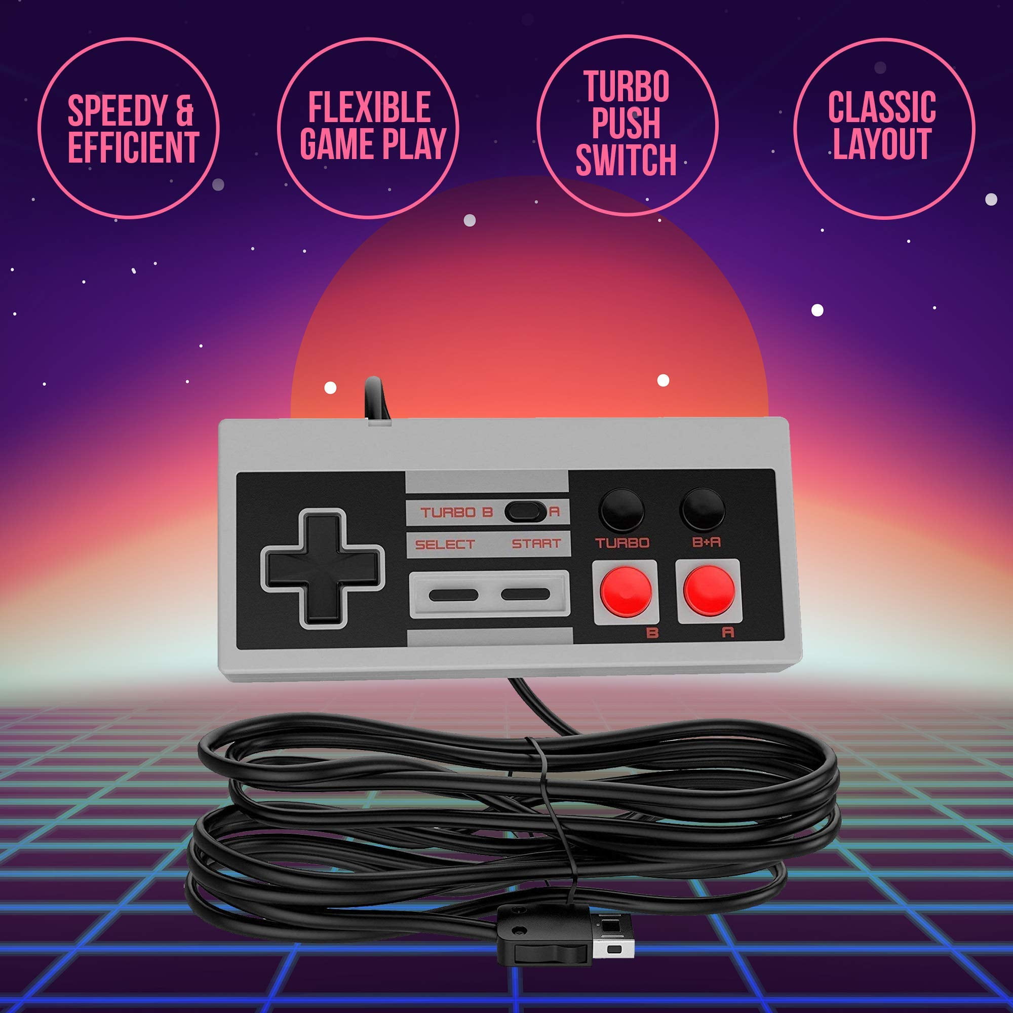 Ortz 10ft NES Classic Controller for Nintendo Mini Edition Console