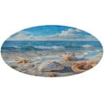 thumbnail image 4 of Beach Seashell Starfish Round Small Area Rug, Print Non Slip Washable Floor Mat, Soft Throw Rug for Living Room, Powder Room Entryway, Bathroom, Bedside, 4 of 6