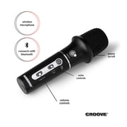 Croove Boombox Party Speaker with Microphone - Portable Bluetooth Sound System