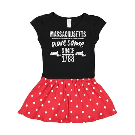 

Inktastic Massachusetts Awesome Since 1788 Gift Toddler Girl Dress