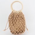 thumbnail image 1 of Nvzi Bolso de hombro tejido, bolso de mano tejido y bolso de cosméticos, bolso de mano tejido elegante para playa de verano, 4,72 x 4,72 x 7,08 pulgadas, color caqui, 1 of 4