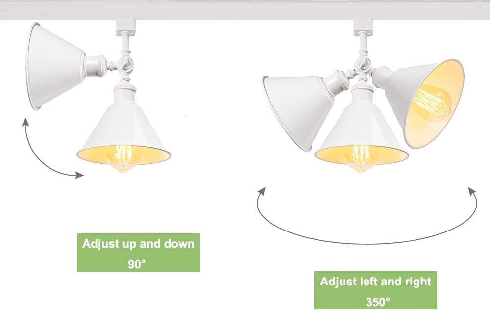 KAYYELAMP Minimalist White with Shade H-Type Track Lighting E26 Base Adjustable Angle Direction For Home Office 1 Pcs