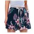 thumbnail image 4 of Haivin Women's Casual Pajama Shorts, Loose Fit with Elastic Waist, Floral Print Sleepwear Shorts for Home and Lounge, 4 of 5
