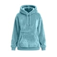 thumbnail image 4 of Hoodie With Pouch Pet Carrier Animal Holder Cat & Dog Pocket Oversized Casual Fashion Fall Winter Hoodies Sweatshirts (XL, Light Blue), 4 of 7